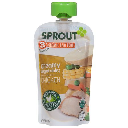 Sprout Stage 3 Organic Baby Food Creamy Vegetables with Chicken - 4.0 oz