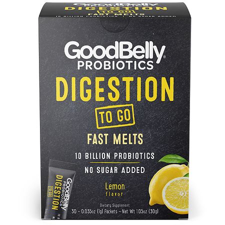 GoodBelly Probiotics Fast Melts Digestion Lemon - 0.04 oz x 30 pack