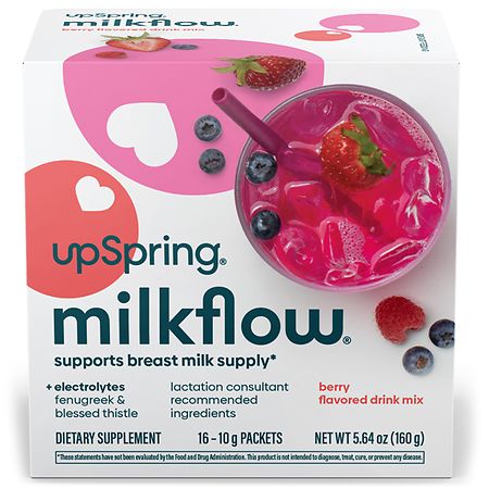UpSpring Milkflow Fenugreek + Blessed Thistle Powder Drink Mix - 10.0 g x 16 pack