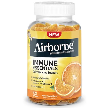 Airborne Immune Essentials Gummies Zesty Orange - 132.0 ea