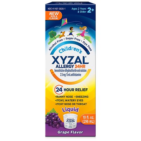 XYZAL Children's Oral Solution 24 Hour Allergy Relief Grape - 10.0 fl oz