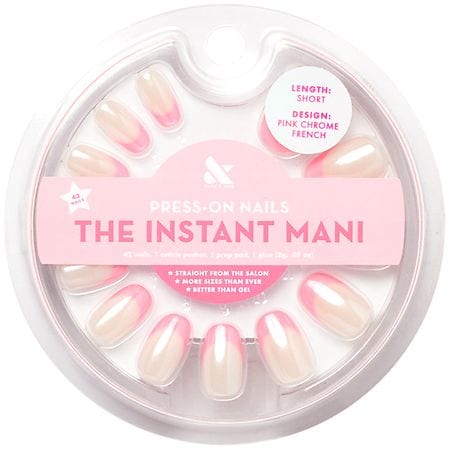 Olive & June The Instant Mani Press-On Nails Pink Chrome French - Round Short 1.0 set