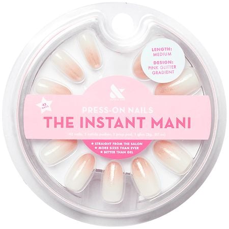 Olive & June The Instant Mani Press-On Nails Pink Glitter Gradient - Oval Medium 1.0 set