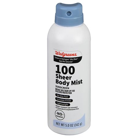 Walgreens SPF 100 Sheer Body Mist Sunscreen - 5.0 oz