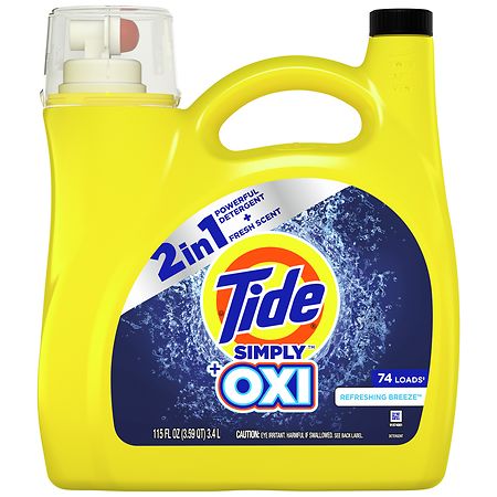 Tide Simply Plus Oxi Laundry Detergent Refreshing Breeze - 115.0 fl oz