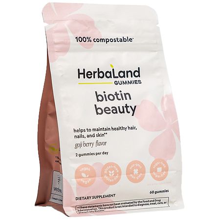 Herbaland Biotin Beauty Gummies Goji Berry - 60.0 ea