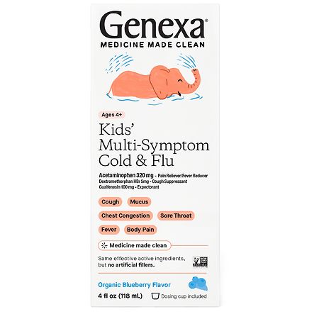 Genexa Kids' Multi Symptom Cold Relief Blueberry - 4.0 fl oz