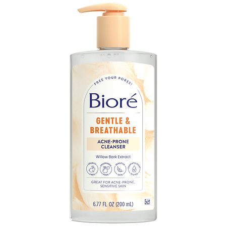 Biore Acne Cleanser, Gentle & Breathable, Sensitive Skin Face Wash - 6.77 fl oz