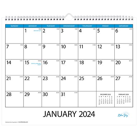 Blue Sky Wall Calendar - 1.0 ea