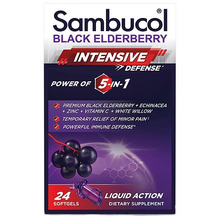 Sambucol Black Elderberry 5-IN-1 Intense Defense Softgels - 24.0 ea