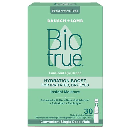 Biotrue Hydration Boost Lubricating Eye Drops - 0.01 fl oz x 30 pack
