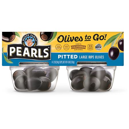 Pearls Pitted Olives in To Go Cups - 1.2 oz x 4 pack