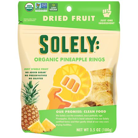 Solely Dried Pineapple Rings - 3.5 oz