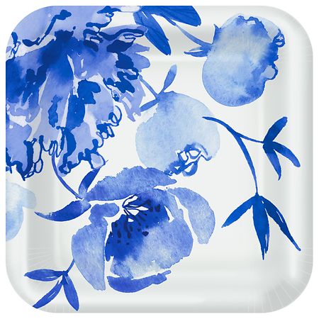 Hallmark Paper Dinner Plates (Watercolor Flowers) - 8.0 ea