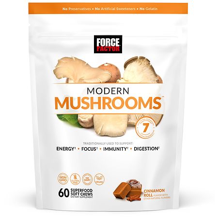 Force Factor Modern Mushrooms Soft Chews Cinnamon Roll - 60.0 ea