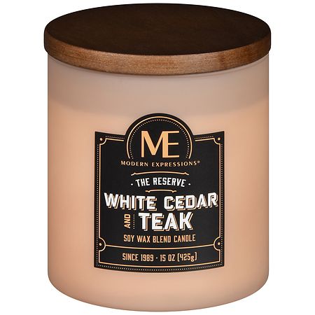 Modern Expressions Soy Wax Blend Candle White Cedar and Teak - 15.0 oz