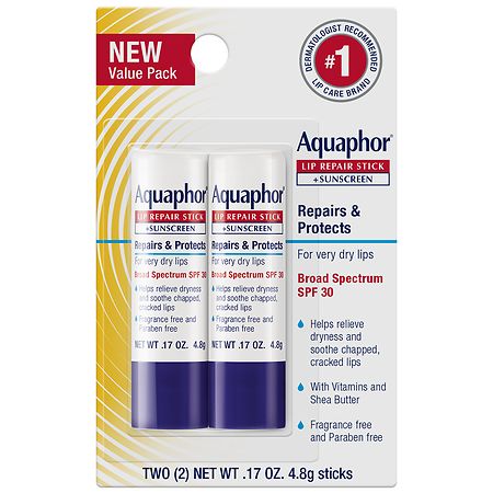Aquaphor Lip Repair Stick SPF 30 - 0.17 oz x 2 pack