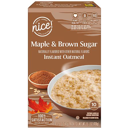 Nice! Instant Oatmeal Maple & Brown Sugar - 1.51 oz x 10 pack