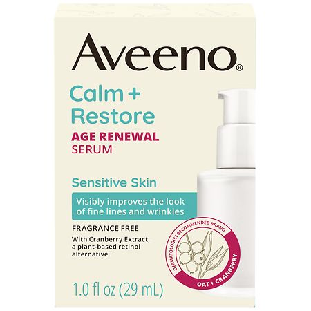 Aveeno Calm + Restore Age Renewal Anti Aging Face Serum - 1.0 fl oz