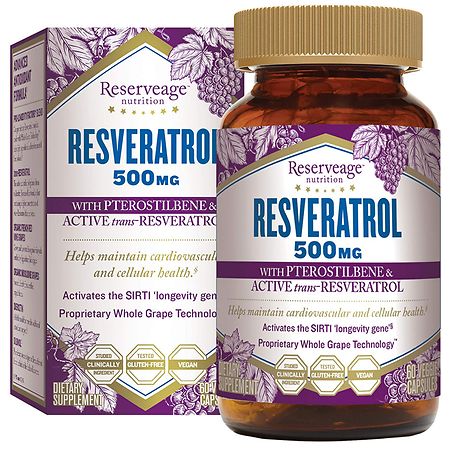 ReserveAge Nutrition Resveratrol 500 mg Capsules with Pterostilbene - 60.0 ea