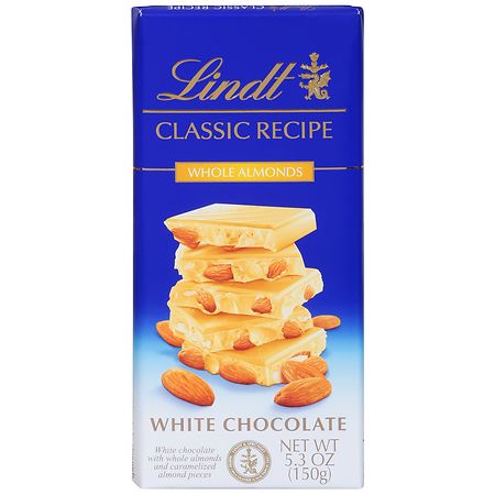 Lindt Classic Recipe Whole Almond White Chocolate Candy Bar - 5.3 OZ