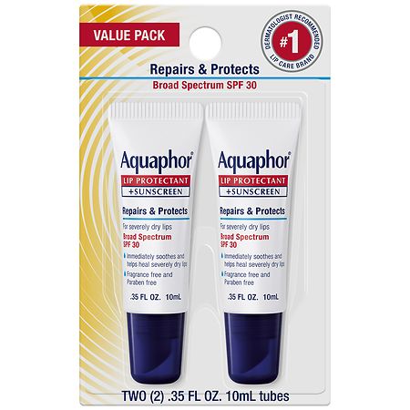 Aquaphor Lip Protectant + Sunscreen - 0.35 Fl OZ x 2 pack
