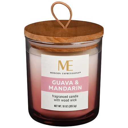 Modern Expressions Woodwick Fragranced Candle Guava & Mandarin - 10.0 oz