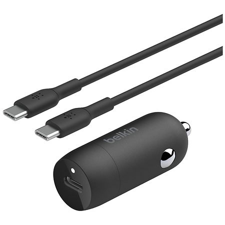 Belkin 30W USB-C Car Charger + USB-C to USB-C Cable - 1.0 set