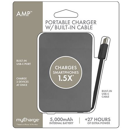 MyCharge Portable Charger with Built-In Cable - 1.0 ea