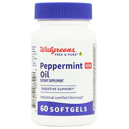 Walgreens Free & Pure Peppermint Oil Supplement Softgels for Digestive Support - 60.0 ea