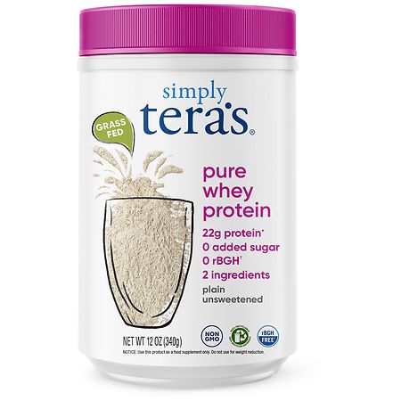 Simply Tera's Pure Whey Protein Plain Unsweetened - 12.0 oz