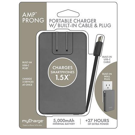 MyCharge AMP Prong 5K With Built In USBC - 1.0 ea