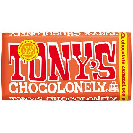 Tony's Chocolonely Candy Bar Milk Chocolate Caramel Sea Salt - 6.35 oz