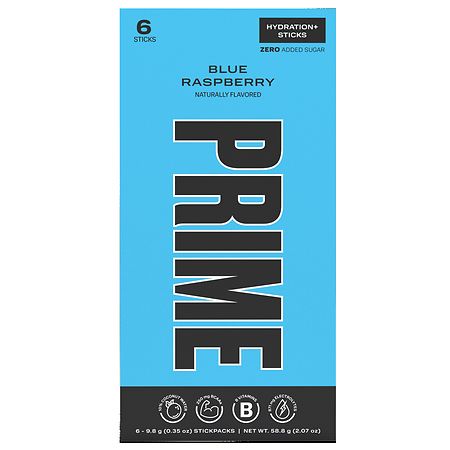 Prime Hydration Sticks Blue Raspberry - 0.35 oz x 6 pack