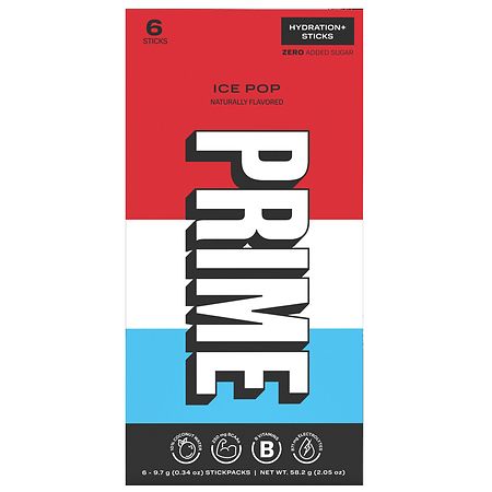 Prime Hydration Sticks Ice Pop - 0.34 oz x 6 pack
