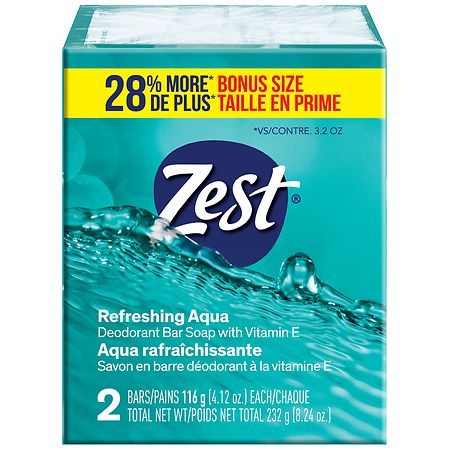 Zest Bar Soap Aqua - 4.12 oz x 2 pack
