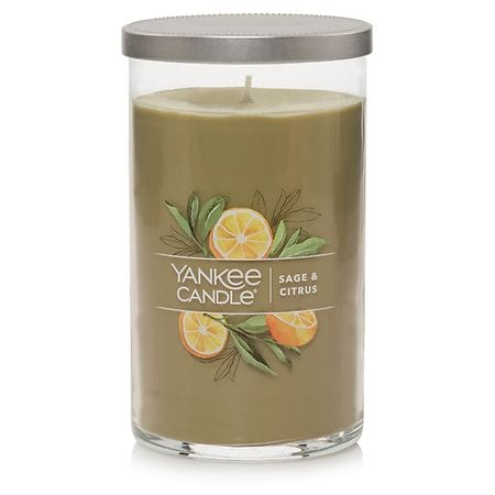 Yankee Candle Medium Pillar Sage Citrus, Green - 12oz 12.0 oz