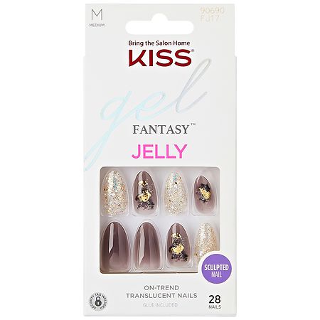 Kiss Gel Fantasy Jelly Press-On Nails Medium - 28.0 ea
