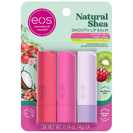eos 100% Natural Variety Pack Lip Balm Sticks - 0.14 oz x 3 pack