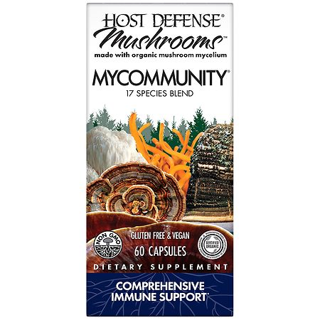 Host Defense MyCommunity Mushroom Supplement Capsules for Immune Support - 60.0 ea