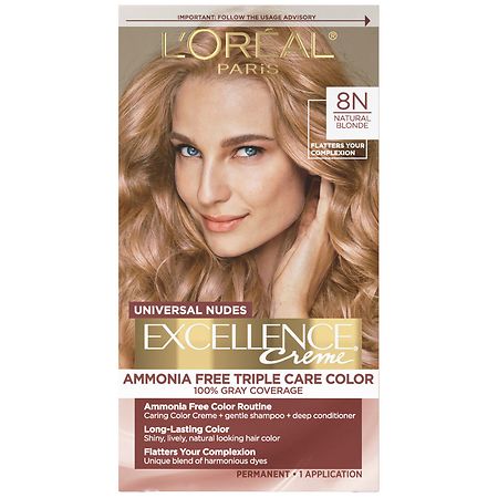 L'Oreal Paris Excellence Universal Nudes No Ammonia Permanent Hair Color, 100 Percent Gray Coverage - 1.0 set