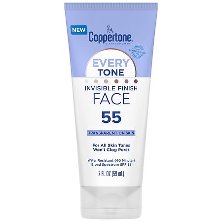Coppertone Every Tone Invisible Finish Sunscreen Face Lotion SPF 55 - 2.0 fl oz