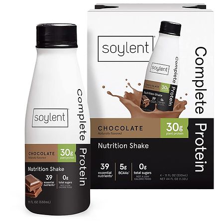 Soylent Complete Protein Nutrition Shake Chocolate - 11.0 fl oz x 4 pack