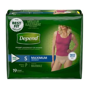 Kimberly Clark Depend&#194;&#174; Fit-Flex&#194;&#174; Incontinence Underwear, Maximum Absorbency, for Women, Small, Beige - Replaces 6938535