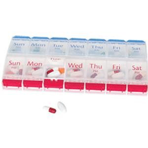 Apothecary Products 1-Day Am/Pm Push Button Pill Reminder, XL (4-1/2&quot; x 8-3/4&quot;)