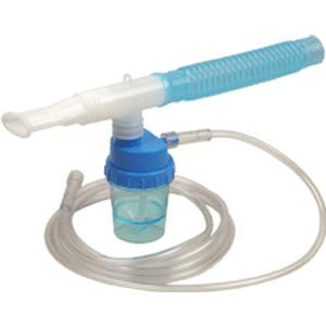 Allied Healthcare Inc Hand Held Nebulizer with Mouthpiece and Tee, 7 ft Smooth Tubing and 6&quot; Flex Tube