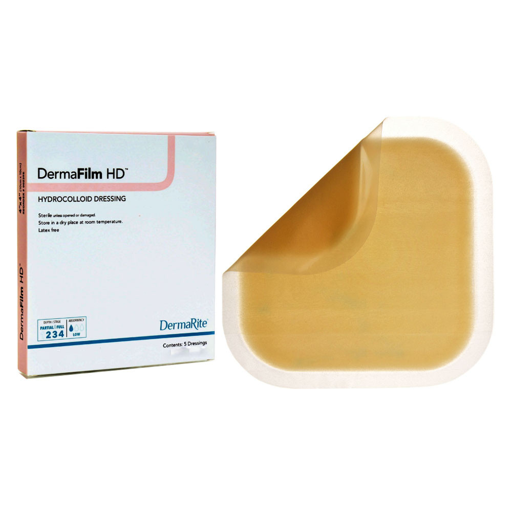 Dermafilm Hd Hydrocolloid Wound Dressing With Border, 6&quot; X 6&quot;