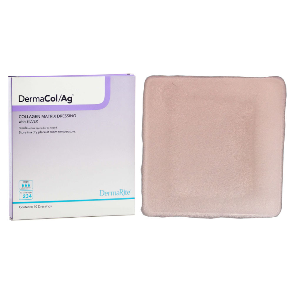 Dermacol Ag Collagen Matrix Wound Dressing With Silver, 2&quot; X 2&quot;