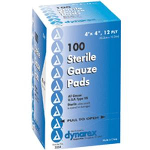 Dynarex Self-adhering Gauze Pad 4&quot; x 4&quot;,12-Ply, Sterile