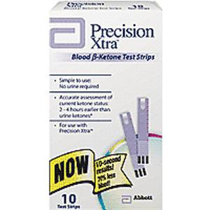 Abbott Laboratories Precision Xtra&#194;&#174; End/Top Fill Blood Ketone Strip, 1-1/2&#206;&#188;L Blood Sample Size, 10 sec Test Time